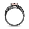 Thumbnail Image 3 of Enchanted Disney Villains Maleficent Octagonal Morganite and 0.29 CT. T.W. Black Diamond Ring in Sterling Silver