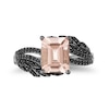 Thumbnail Image 4 of Enchanted Disney Villains Maleficent Octagonal Morganite and 0.29 CT. T.W. Black Diamond Ring in Sterling Silver