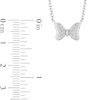 Thumbnail Image 2 of Mickey Mouse & Minnie Mouse 0.085 CT. T.W. Diamond Bow Necklace in Sterling Silver