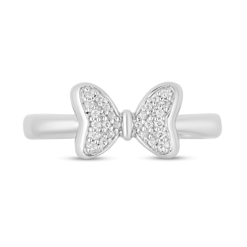 Mickey Mouse & Minnie Mouse 0.085 CT. T.W. Diamond Bow Ring in Sterling Silver