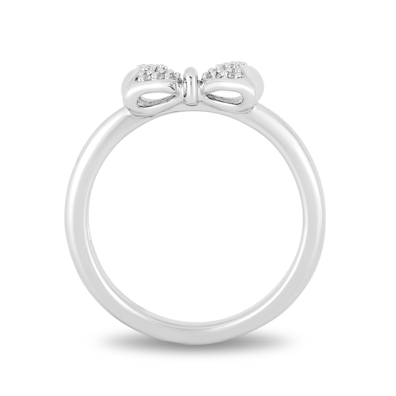 Mickey Mouse & Minnie Mouse 0.085 CT. T.W. Diamond Bow Ring in Sterling Silver