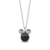 Thumbnail Image 0 of Mickey Mouse & Minnie Mouse Onyx and 0.085 CT. T.W. Black Diamond Pendant in Sterling Silver with Black Rhodium