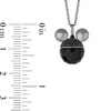 Thumbnail Image 2 of Mickey Mouse & Minnie Mouse Onyx and 0.085 CT. T.W. Black Diamond Pendant in Sterling Silver with Black Rhodium