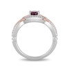 Thumbnail Image 2 of Enchanted Disney Mulan Live Action Rhodolite Garnet and 0.145 CT. T.W. Diamond Ring in Sterling Silver and 10K Rose Gold