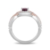 Thumbnail Image 3 of Enchanted Disney Mulan Live Action Rhodolite Garnet and 0.145 CT. T.W. Diamond Ring in Sterling Silver and 10K Rose Gold