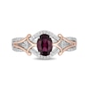Thumbnail Image 3 of Enchanted Disney Mulan Live Action Rhodolite Garnet and 0.145 CT. T.W. Diamond Ring in Sterling Silver and 10K Rose Gold