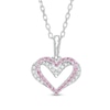 Thumbnail Image 0 of The Kindred Heart from Vera Wang Love Collection Sapphire and 0.04 CT. T.W. Diamond Pendant in Sterling Silver - 19"