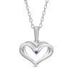 Thumbnail Image 1 of The Kindred Heart from Vera Wang Love Collection Sapphire and 0.04 CT. T.W. Diamond Pendant in Sterling Silver - 19"