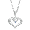 Thumbnail Image 2 of The Kindred Heart from Vera Wang Love Collection Sapphire and 0.04 CT. T.W. Diamond Pendant in Sterling Silver - 19"