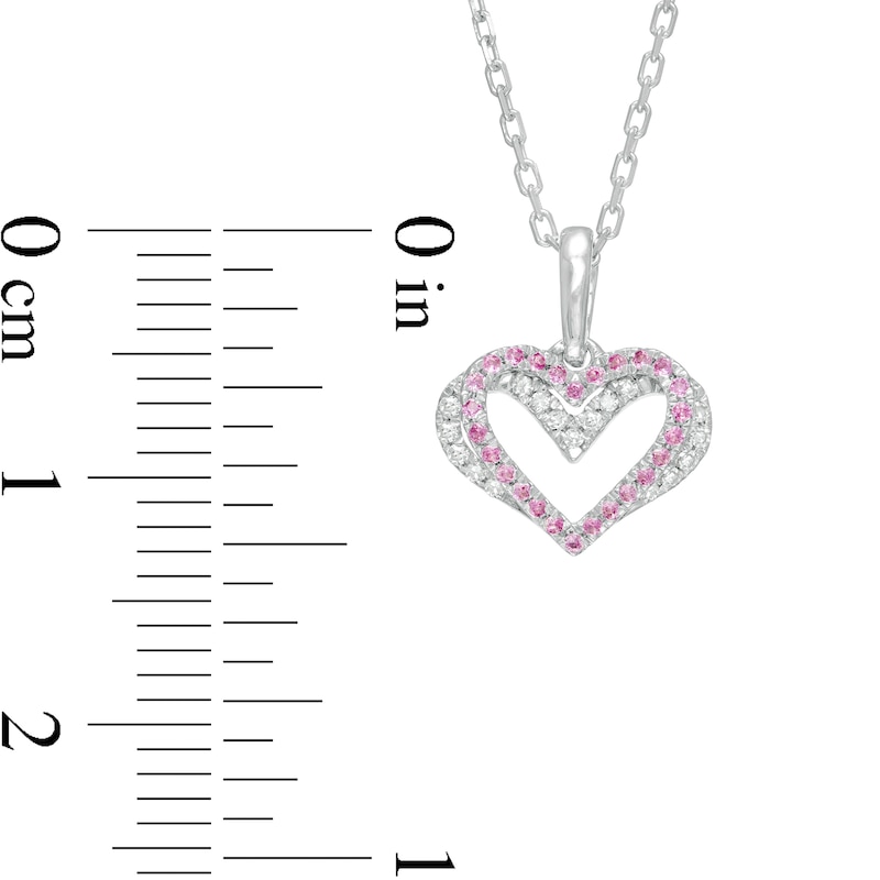Main Image 3 of The Kindred Heart from Vera Wang Love Collection Sapphire and 0.04 CT. T.W. Diamond Pendant in Sterling Silver - 19"