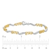 Thumbnail Image 3 of 0.04 CT. T.W. Diamond "I Heart U" Link Bracelet in Sterling Silver with 14K Gold Plate - 7.5"