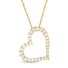 Thumbnail Image 0 of 0.58 CT. T.W. Diamond Tilted Heart Necklace in 10K Gold