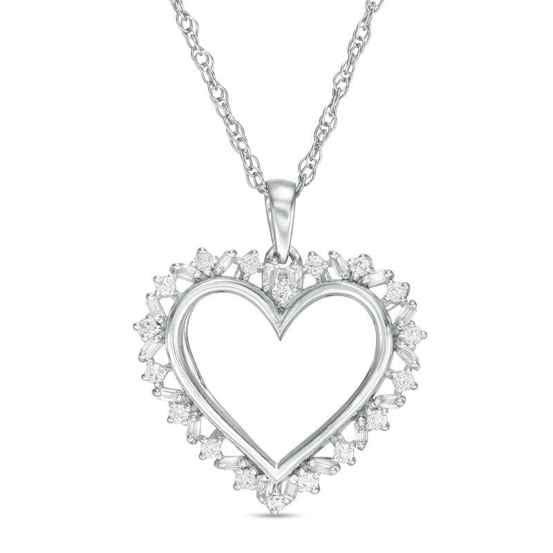 0.23 CT. T.W. Diamond Sunburst Heart Pendant in 10K Gold|Peoples Jewellers