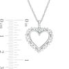 Thumbnail Image 2 of 0.23 CT. T.W. Diamond Sunburst Heart Pendant in 10K White Gold