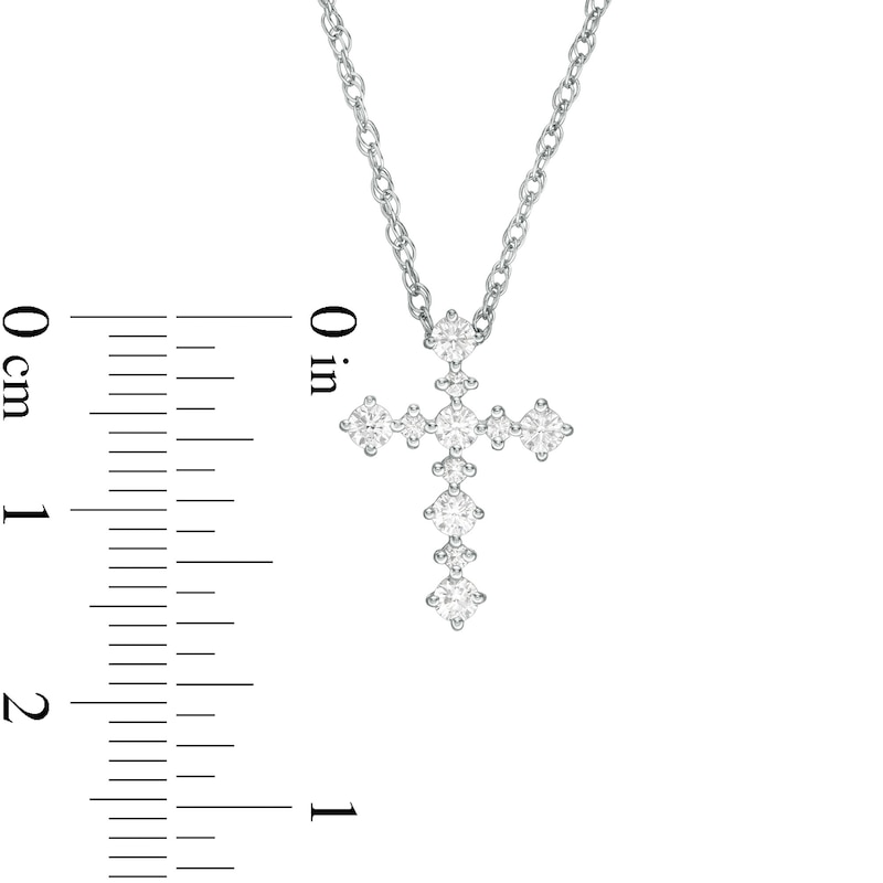 0.29 CT. T.W. Diamond Cross Pendant in 10K White Gold