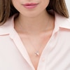 Thumbnail Image 2 of 0.115 CT. T.W. Diamond Wing Charm and Cross Pendant in Sterling Silver
