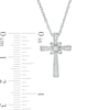 Thumbnail Image 2 of 0.115 CT. T.W. Diamond Flower Cross Pendant in Sterling Silver