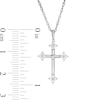 Thumbnail Image 2 of 0.145 CT. T.W. Diamond Clover Cross Pendant in 10K White Gold