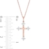 Thumbnail Image 2 of 0.145 CT. T.W. Diamond Clover Cross Pendant in 10K Rose Gold