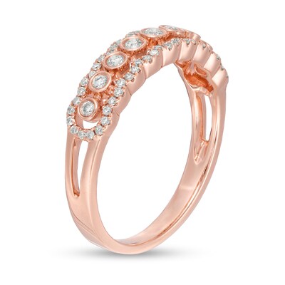 0.30 CT. T.W. Diamond Multi-Row Anniversary Band in 14K Rose Gold