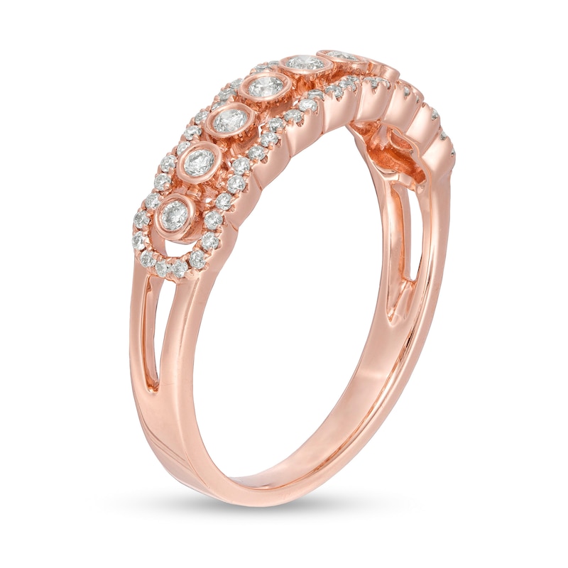 0.30 CT. T.W. Diamond Multi-Row Anniversary Band in 14K Rose Gold