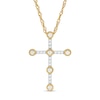 Thumbnail Image 1 of 0.145 CT. T.W. Diamond Vintage-Style Cross Pendant in 10K Two-Tone Gold