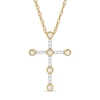 Thumbnail Image 0 of 0.145 CT. T.W. Diamond Vintage-Style Cross Pendant in 10K Two-Tone Gold