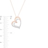 Thumbnail Image 2 of 0.085 CT. T.W. Diamond Double Tilted Heart Pendant in 10K Rose Gold