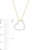 0.068 CT. T.W. Diamond Tilted Heart Outline Pendant in 10K Gold