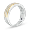 Thumbnail Image 2 of Vera Wang Love Collection Men's Grooved Wedding Band in 14K Two-Tone Gold