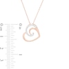 Thumbnail Image 3 of 0.04 CT. T.W. Diamond Swirl Tilted Heart Pendant in 10K Rose Gold