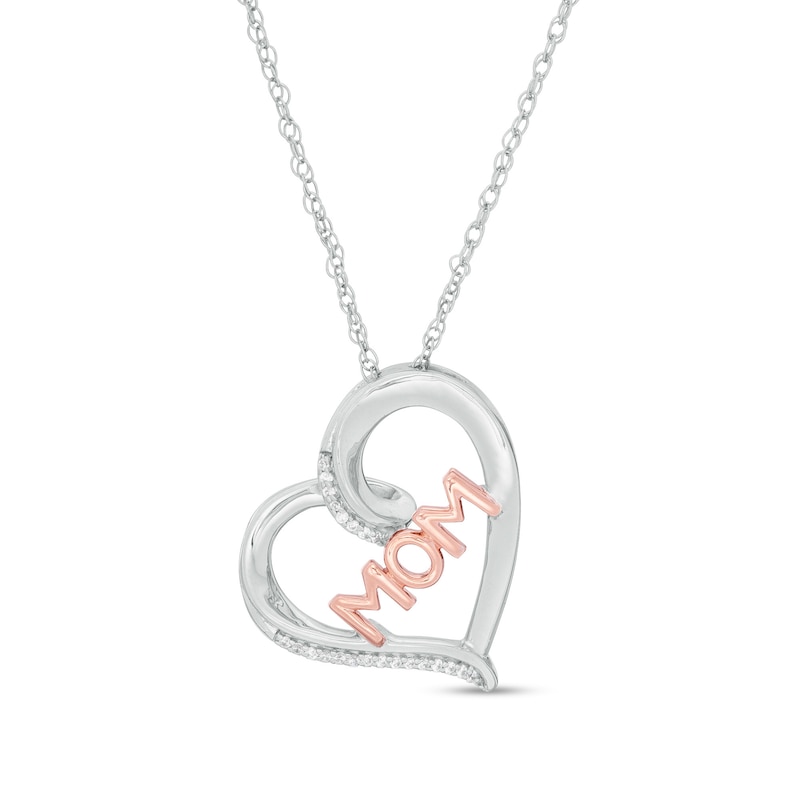 14KT Rose Gold Heart Necklace 0.04 CT. T.W.