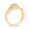 0.04 CT. T.W. Diamond Heart Split Shank Promise Ring in Sterling Silver and 14K Gold Plate
