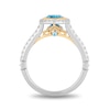 Thumbnail Image 4 of Enchanted Disney Jasmine Oval Swiss Blue Topaz and 0.23 CT. T.W. Diamond Frame Engagement Ring in 14K Two-Tone Gold