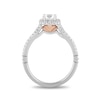 Thumbnail Image 3 of Enchanted Disney Ariel 0.69 CT. T.W. Diamond Cushion Frame Engagement Ring in 14K Two-Tone Gold