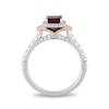 Thumbnail Image 4 of Enchanted Disney Mulan Emerald-Cut Rhodolite Garnet and 0.45 CT. T.W. Diamond Frame Engagement Ring in 14K Two-Tone Gold