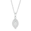 Thumbnail Image 0 of 0.25 CT. T.W. Baguette and Round Diamond Double Marquise Frame Pendant in 10K White Gold