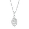 0.25 CT. T.W. Baguette and Round Diamond Double Marquise Frame Pendant in 10K White Gold