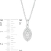 0.25 CT. T.W. Baguette and Round Diamond Double Marquise Frame Pendant in 10K White Gold
