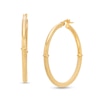 Thumbnail Image 0 of Italian Gold 30.0mm Multi-Finish Collar Hoop Earrings in 14K Gold