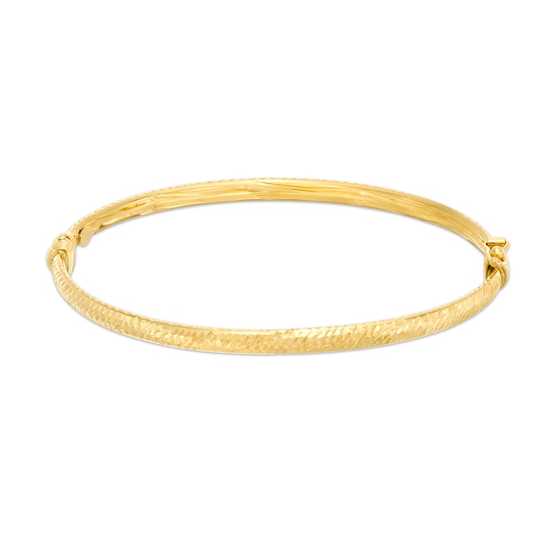 4.0mm Diamond-Cut Bangle in 14K Gold|Peoples Jewellers