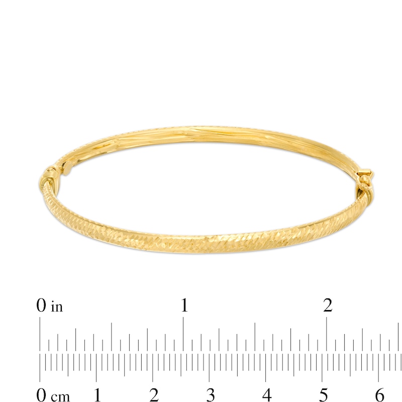 Main Image 3 of 4.0mm Diamond-Cut Bangle in 14K Gold