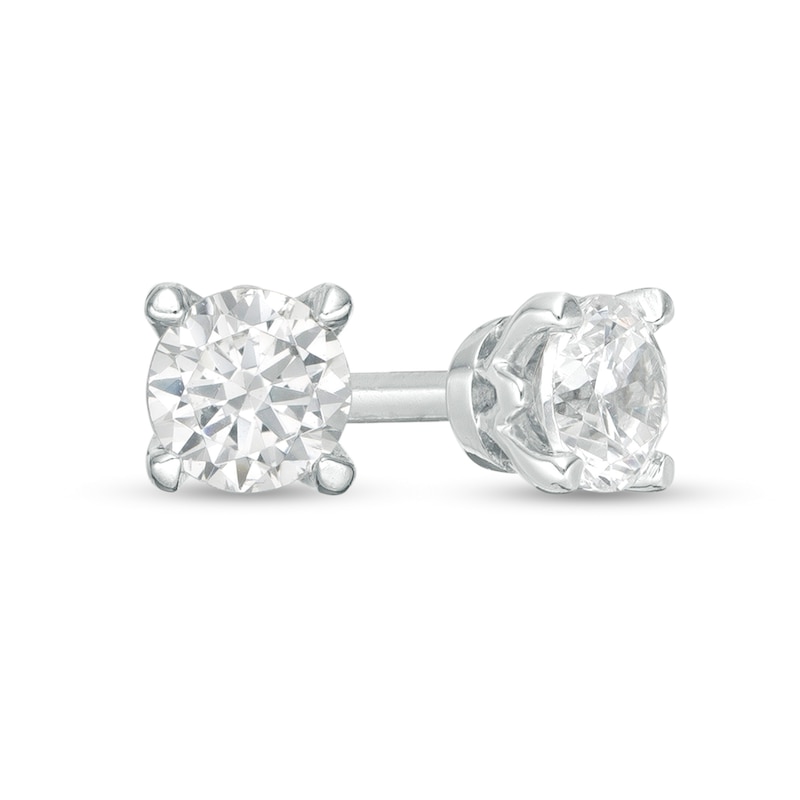 Trouvaille Collection 0.20 CT. T.W. DeBeers®-Graded Diamond Solitaire Stud Earrings in 14K White Gold (F/I1)