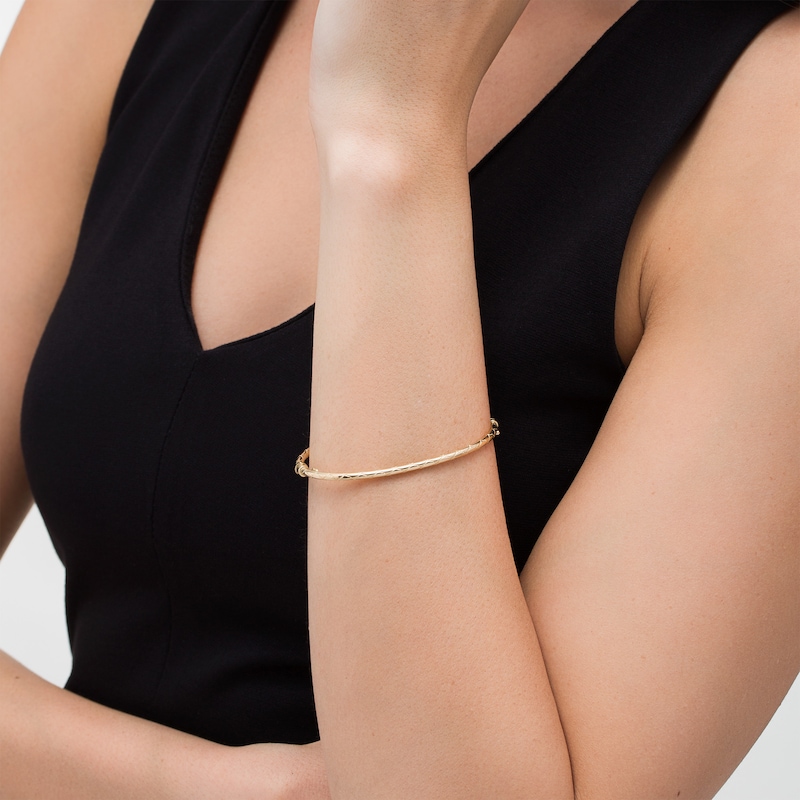 Main Image 2 of 2.5mm Multi-Finish Bangle in 14K Gold