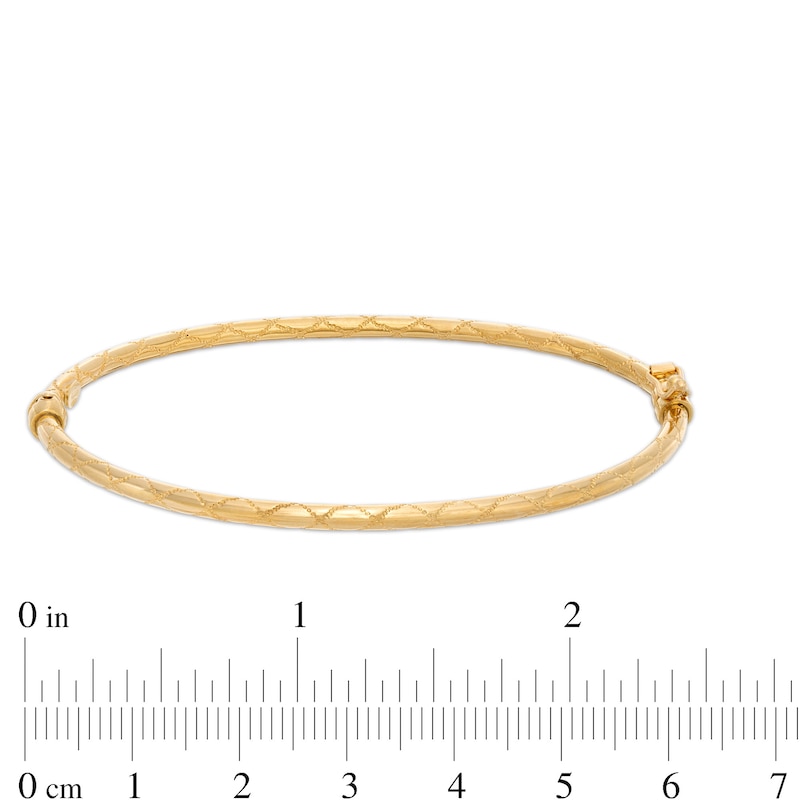 Italian Gold 2.5mm Multi-Finish Bangle in 14K Gold|Peoples Jewellers