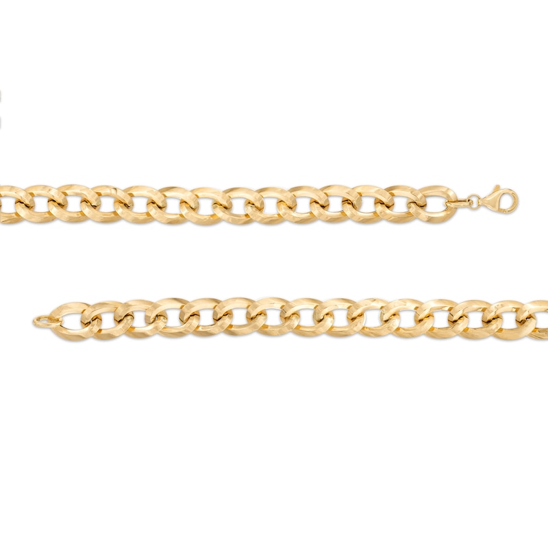 Main Image 3 of Italian Gold 8.5mm Curb Chain Bracelet in Hollow 14K Gold - 8.5"