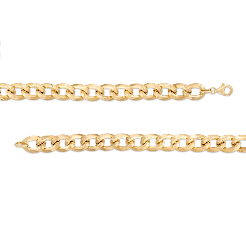 Italian Gold 8.5mm Curb Chain Bracelet in Hollow 14K Gold - 8.5"|Peoples Jewellers