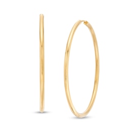 40.0mm Continuous Tube Hoop Earrings in 14K Gold
