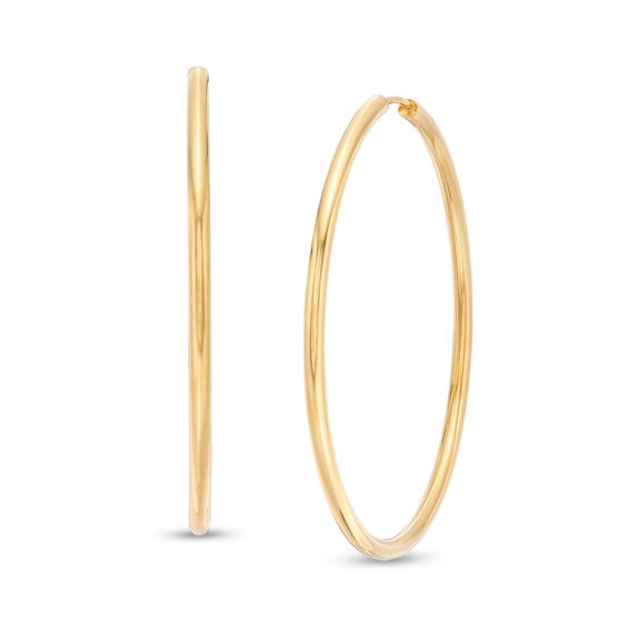 40.0mm Continuous Tube Hoop Earrings in 14K Gold