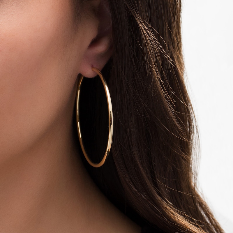 Main Image 2 of 50.0mm Continuous Tube Hoop Earrings in 14K Gold